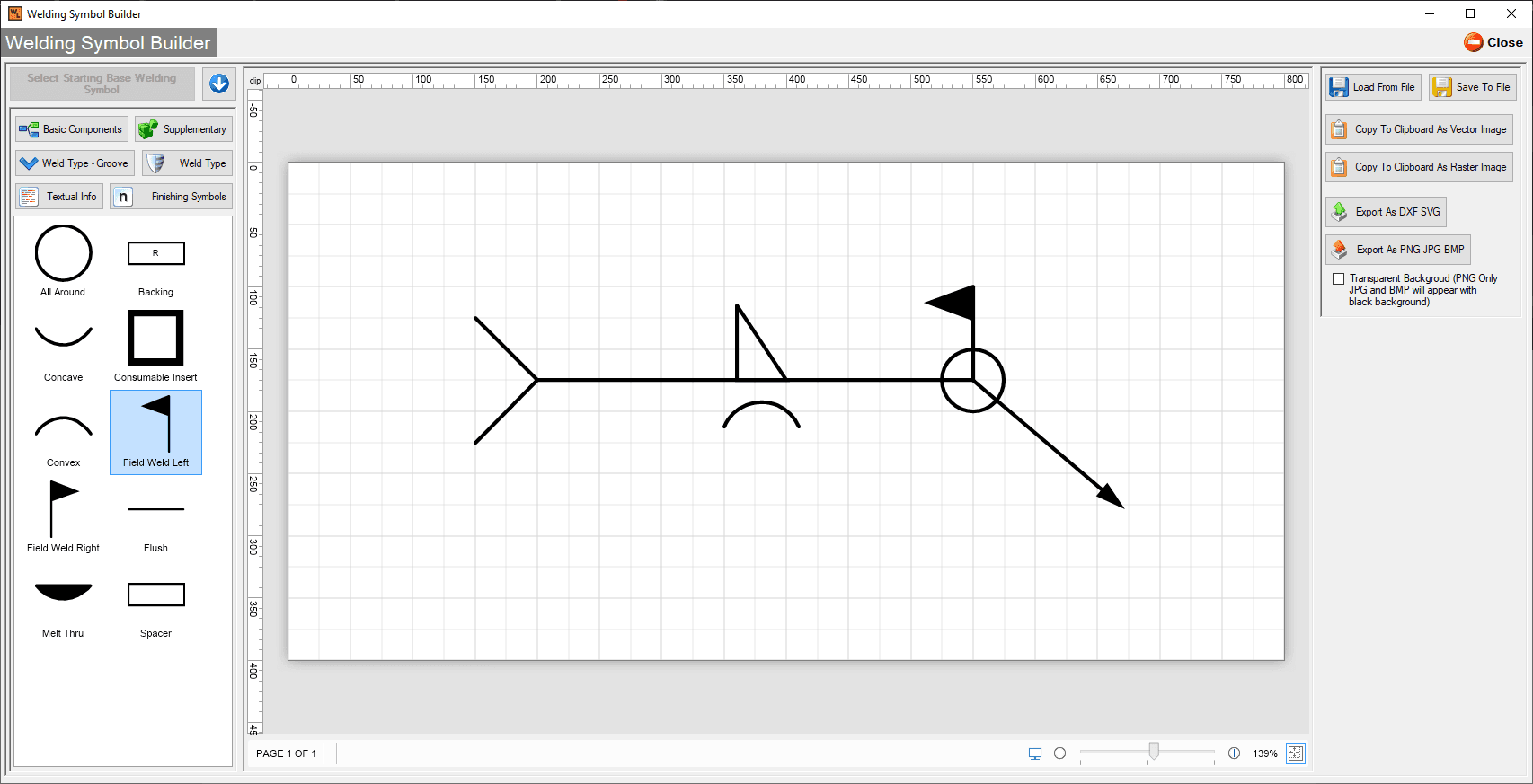 Welding symbol builder